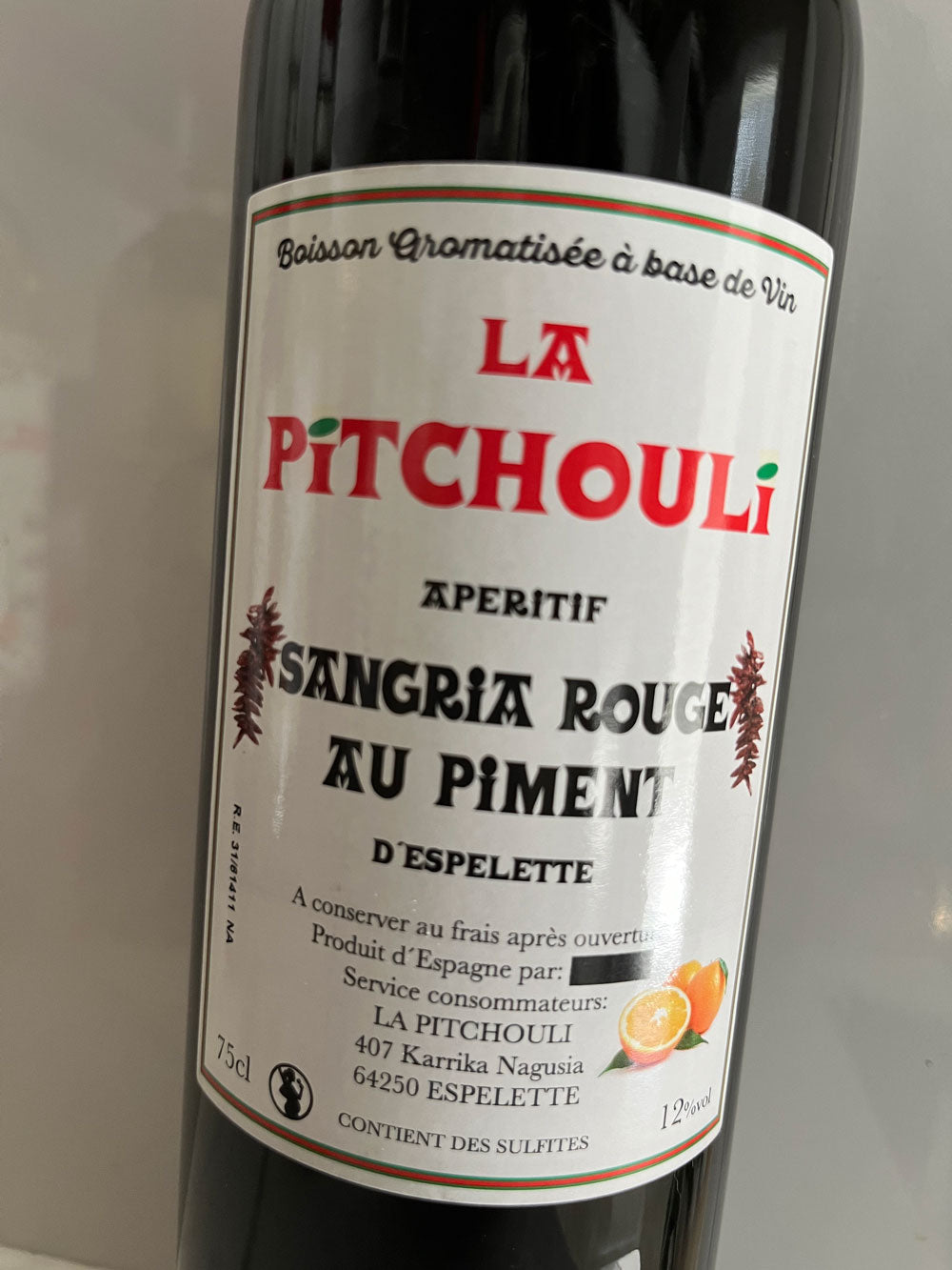 Sangria rouge au piment d'Espelette